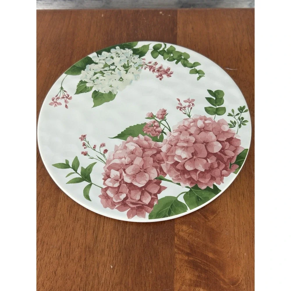 Temp-Tations By Tara Pink Hydrangea Kitchen Essential Plate